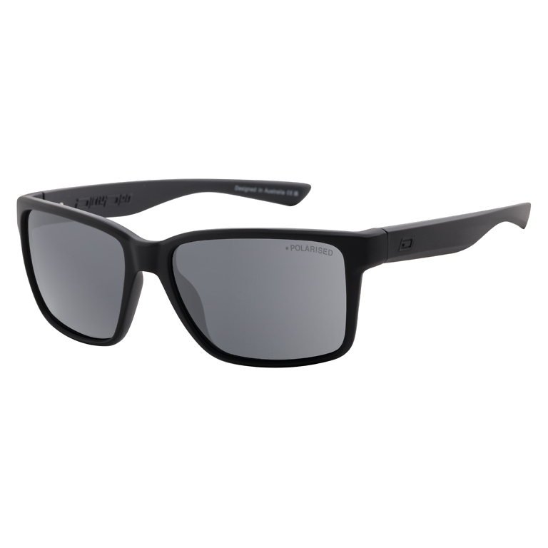 Dirty Dog Yolo Satin Black Grey/Blue Mirror Polarised Sunglasses