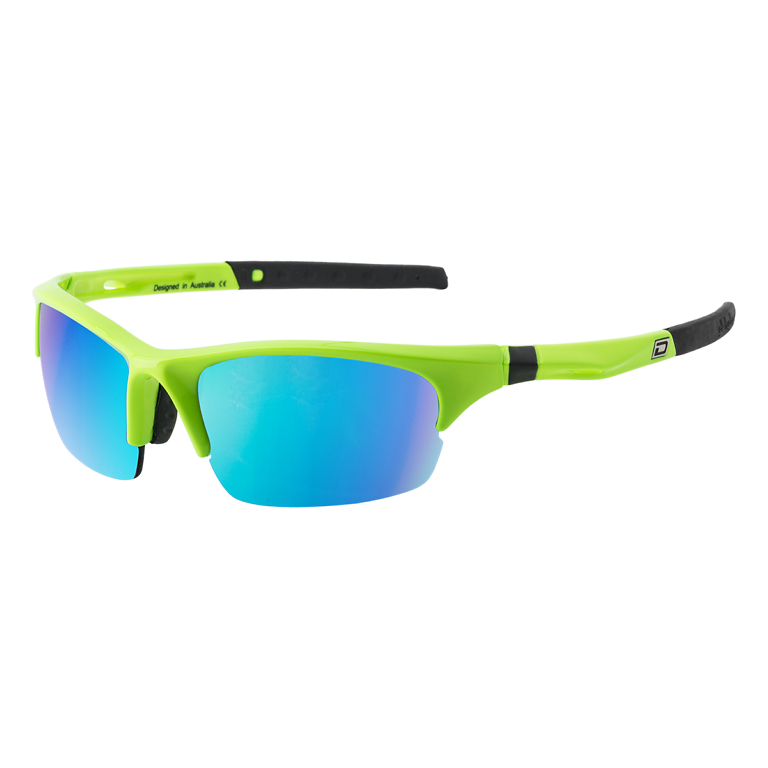 Dirty Dog Ecco Fluro-Green Blue Fusion Mirror Polarised Sunglasses