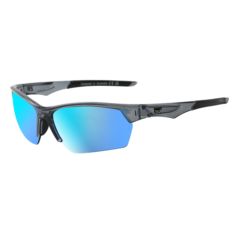 Dirty Dog Sport Track Crystal Black Ice Blue Mirror Polarised Sunglasses