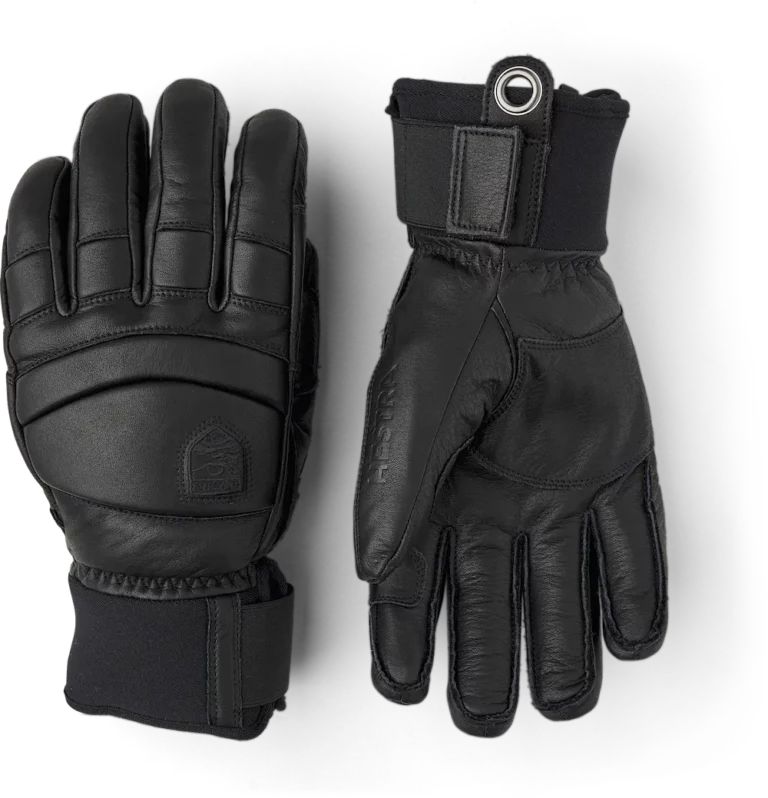 Hestra Black Fall Line 5-Finger Leather Glove