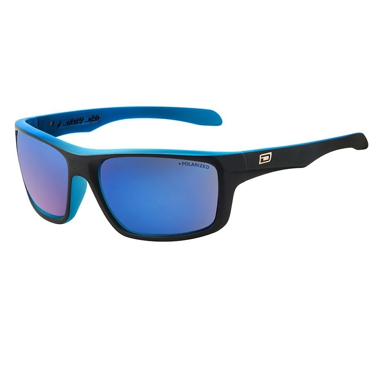 Dirty Dog Axle Satin Black & Blue Polarised Sunglasses