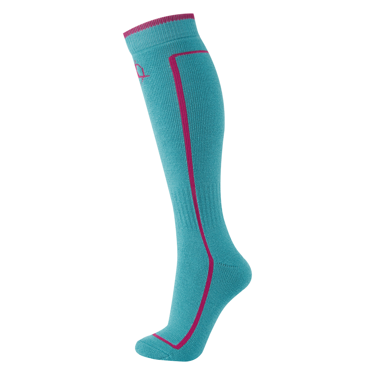 Manbi Turquoise/Raspberry Performance Ski Sock