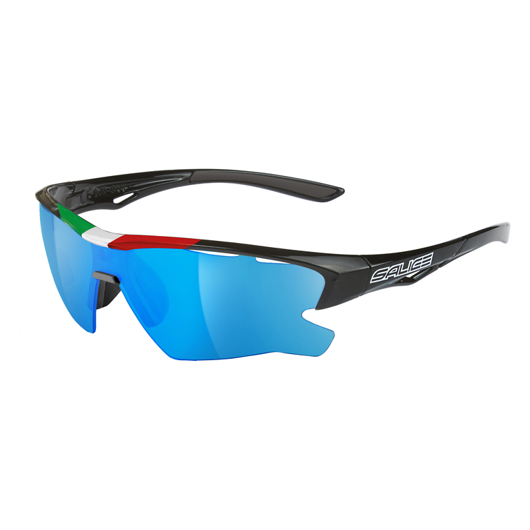 Salice 011 ITA RW Black/Blue Mirror Sunglasses