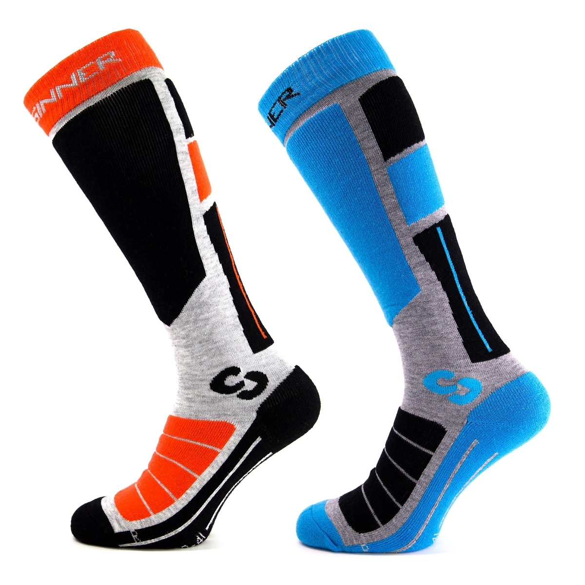 Sinner Blue/Orange 2pk Mens Ski Socks