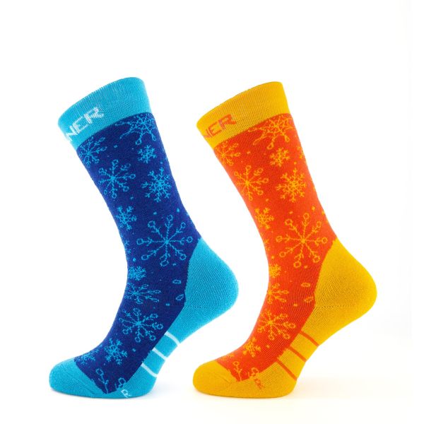 Sinner Blue/Orange Kids Ski Socks (2pk)